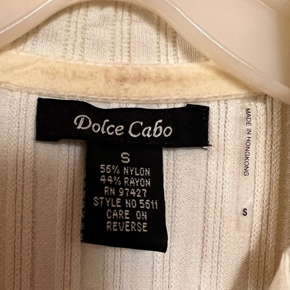 Cream long sleeve top with faux button front - Picture 4 of 6